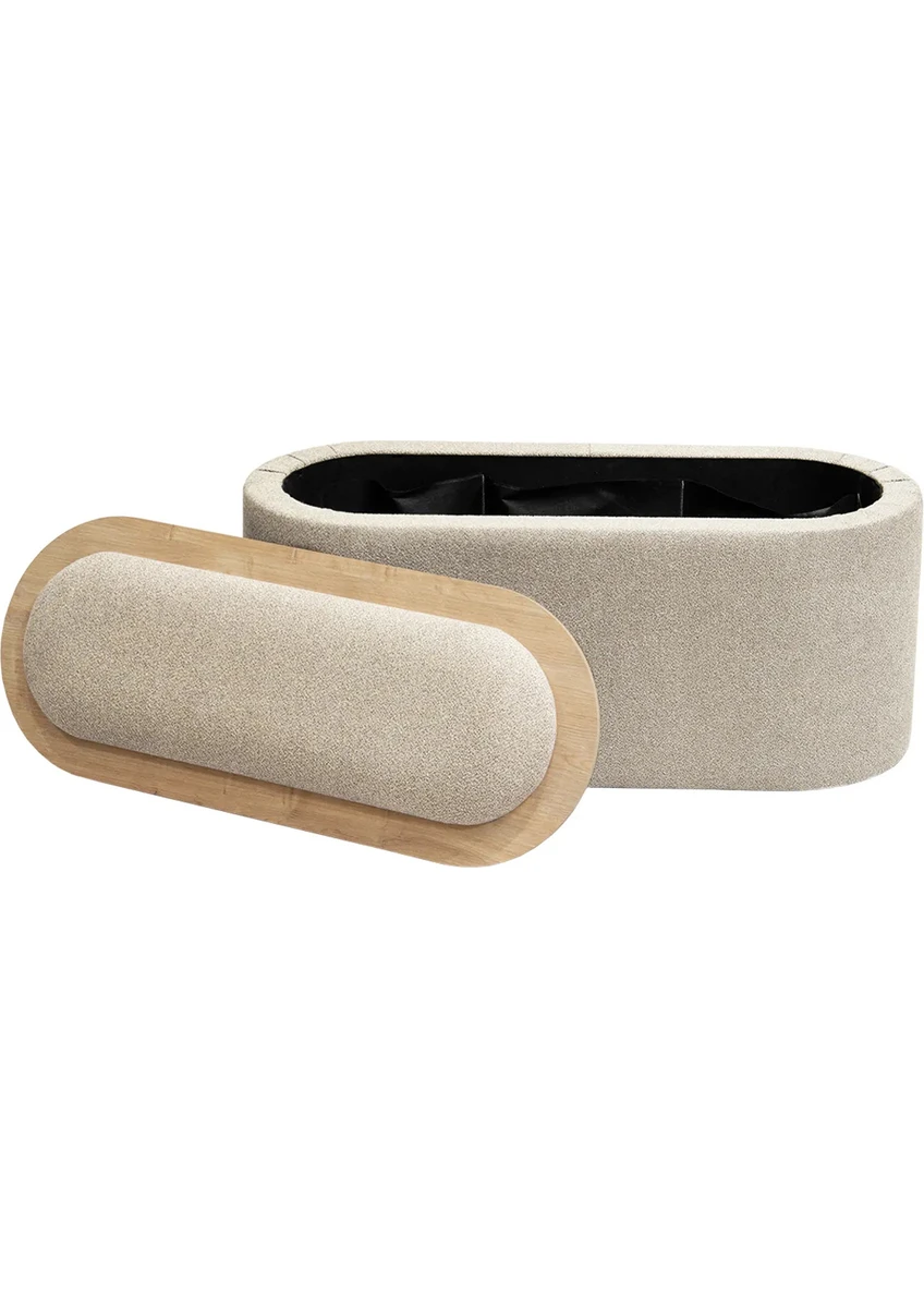 Contes Bohem Sandıklı Orta Sehpa Puf/bench, Sütlü Kahve